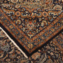 Kashmar Persian Rug 13'0" x 9'9" - Semi Antique Afshan Crimson, Ivory Hand Knotted | corner detail | SKU 111659