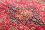 Kashmar Persian Rug 9'10" x 6'4" - Semi Antique Afshan Crimson, Ivory Hand Knotted | detail view | SKU 111661