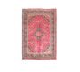 Kashmar Persian Rug 9x6 ft - Semi Antique Shah Abbasi, Medallion (Toranj) Crimson, Ivory, Navy Blue Hand Knotted | side view | SKU 111661