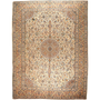 Kashmar Persian Rug 13'1" x 9'7" - Semi Antique Afshan Crimson, Ivory Hand Knotted | front view | SKU 111664
