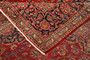 Kashan Persian Rug 11x8 ft - Semi Antique Medallion Crimson, Navy Blue Hand Knotted | corner detail | SKU 111668