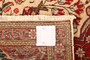 Tabriz Persian Rug 10x7 ft - Semi Antique Medallion Toranj Shah Abbasi Cream Red Terracotta Hand Knotted | detail view | SKU 111671