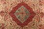 Tabriz Persian Rug 10'3" x 7'5" - Semi Antique Medallion Red, Cream Hand Knotted | texture detail | SKU 111671
