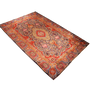 Kashmar Persian Rug 12'10" x 9'7" - Semi Antique Afshan Crimson, Ivory Hand Knotted | texture detail | SKU 111672