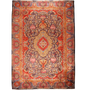 Kashmar Persian Rug 12x9 ft - Semi Antique Medallion Toranj, Shah Abbasi Crimson, Madder Red, Ivory Hand Knotted | front view | SKU 111672