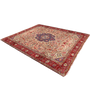 Tabriz Persian Rug 12x9 ft - Semi Antique Medallion (Toranj), Shah Abbasi Cream, Madder Red, Navy Blue Hand Knotted | back view | SKU 111673