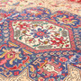 Tabriz Persian Rug 12'12" x 9'10" - Semi Antique Medallion Red, Cream Hand Knotted | corner detail | SKU 111673