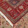 Tabriz Persian Rug 12x9 ft - Semi Antique Medallion (Toranj), Shah Abbasi Cream, Madder Red, Navy Blue Hand Knotted | detail view | SKU 111673
