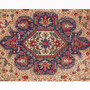 Tabriz Persian Rug 12x9 ft - Semi Antique Medallion Red, Cream Hand Knotted | pile detail | SKU 111673
