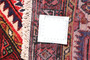 Hamadan Persian Rug 10'2" x 5'1" - Semi Antique Afshan Red, Blue Hand Knotted | corner detail | SKU 111675