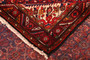 Hamadan Persian Rug 10'0" x 5'7" - Semi Antique Afshan Red, Blue Hand Knotted | corner detail | SKU 111676