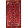 Hamadan Persian Rug 10'0" x 5'7" - Semi Antique Afshan Red, Blue Hand Knotted | front view | SKU 111676