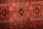 Quchan Persian Rug 8x5 ft - Semi Antique Medallion Red, Blue Hand Knotted | full view | SKU 111678