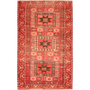 Quchan Persian Rug 8x5 ft - Semi Antique Medallion Red, Blue Hand Knotted | front view | SKU 111678