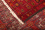 Baluch Persian Rug 9x5 ft - Semi Antique Geometric, Turkmen Gul Red, Crimson, Dark Red Hand Knotted | pile detail | SKU 111679