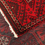 Ferdos Persian Rug 9'2" x 4'9" - Semi Antique Geometric Red, Beige Hand Knotted | corner detail | SKU 111680