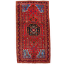 Quchan Persian Rug 9'1" x 4'11" - Semi Antique Medallion Red, Blue Hand Knotted | front view | SKU 111681