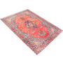 Vist Persian Rug 7'3" x 5'2" - Semi Antique Geometric Red, Beige Hand Knotted | texture detail | SKU 111683
