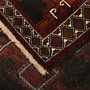 Baluch Persian Rug 8x4 ft - Semi Antique Geometric, Turkmen Gul Dark Red, Burgundy, Cream Hand Knotted | corner detail | SKU 111686