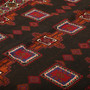 Baluch Persian Rug 8'2" x 4'5" - Semi Antique Mihrab Red, Blue Hand Knotted | back view | SKU 111686