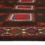 Baluch Persian Rug 8'2" x 4'5" - Semi Antique Mihrab Red, Blue Hand Knotted | side view | SKU 111686