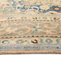 Sabzevar Persian Rug 12'10" x 9'8" - Semi Antique Medallion Crimson, Beige Hand Knotted | side view | SKU 111690