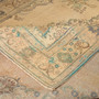 Tabriz Persian Rug 12'10" x 10'0" - Semi Antique Medallion Red, Cream Hand Knotted | corner detail | SKU 111691