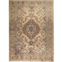 Tabriz Persian Rug 9'2" x 6'9" - Semi Antique Medallion Red, Cream Hand Knotted | front view | SKU 111692