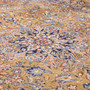 Najafabad Persian Rug 13x9 ft - Semi Antique Medallion (Toranj), Shah Abbasi Gold, Burgundy, Navy Blue Hand Knotted | back view | SKU 111708