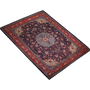 Mahal Persian Rug 13'6" x 10'0" - Semi Antique Medallion Ivory, Pink Hand Knotted | texture detail | SKU 111713