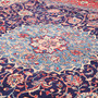 Mahal Persian Rug 13x10 ft - Semi Antique Shah Abbasi, Medallion (Toranj) Navy Blue, Madder Red, Cream Hand Knotted | back view | SKU 111713