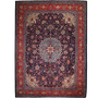 Mahal Persian Rug 13x10 ft - Semi Antique Shah Abbasi, Medallion (Toranj) Navy Blue, Madder Red, Cream Hand Knotted | front view | SKU 111713