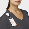 COLOR|PWT|Tempo Womens VNeck Pewter Top Style # T101