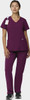 COLOR|WIN|Tempo Womens Outfit Wine VNeck Style # T101