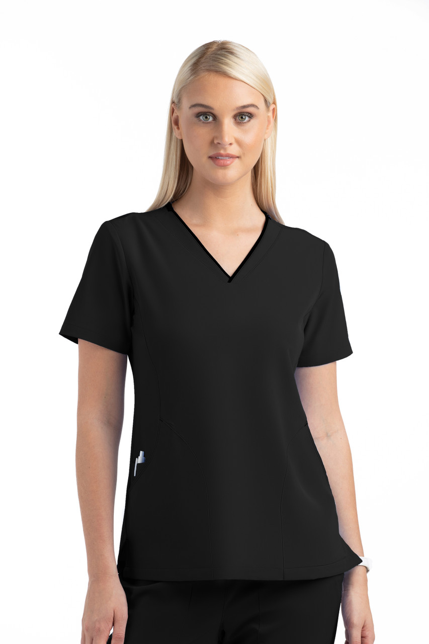 Maevn Matrix Impulse Banded V-Neck Top - Scrub Hub KC