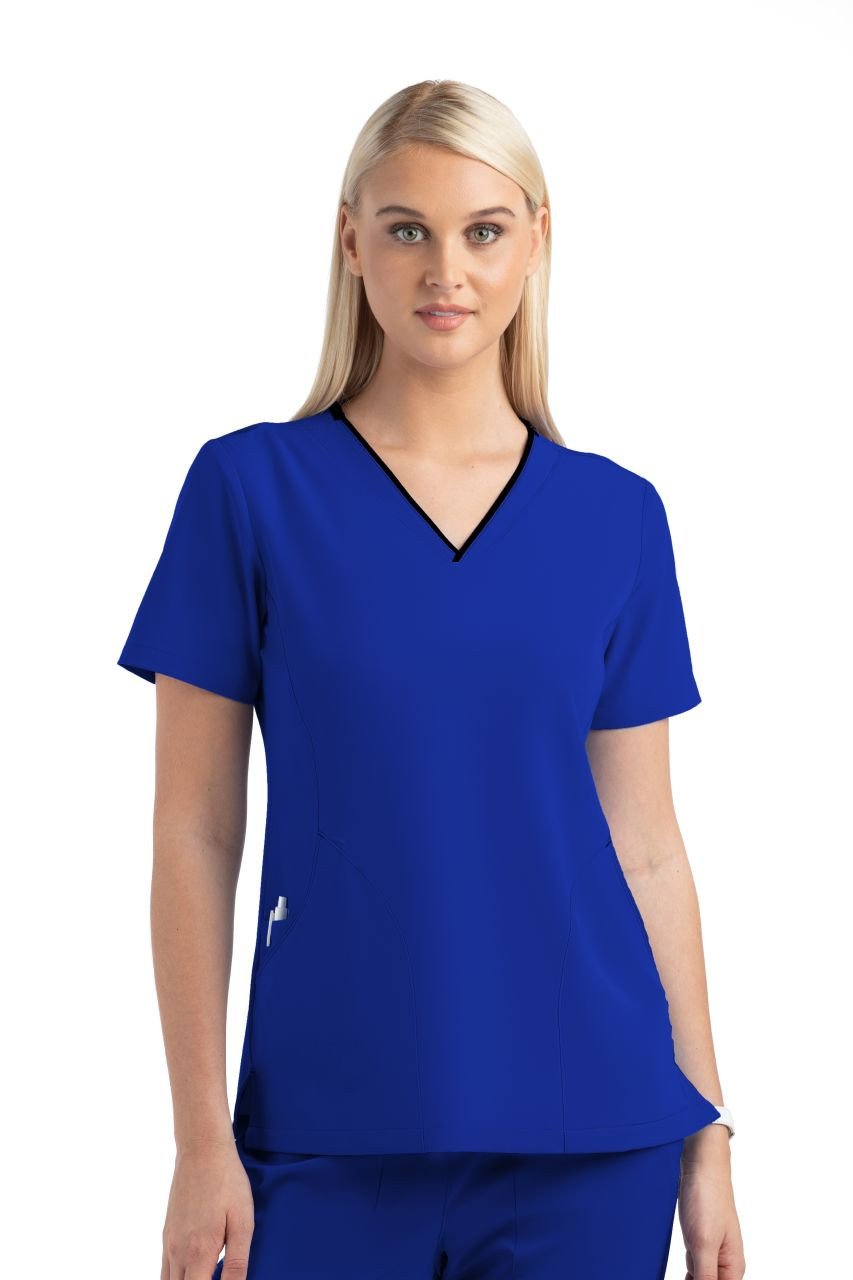 Maevn Matrix Impulse Banded V-Neck Top - Scrub Hub KC