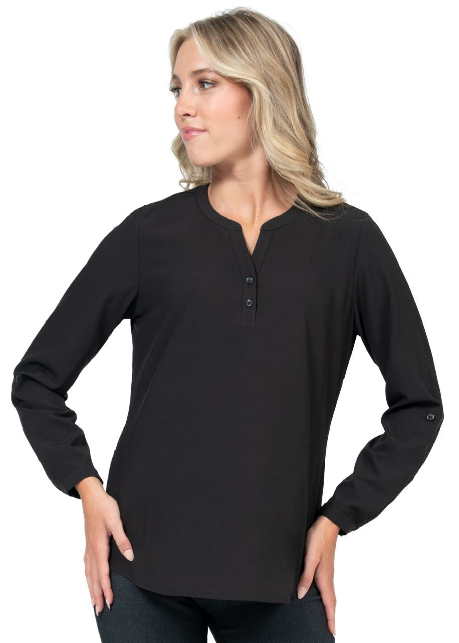 Zavate Hospital Collection Stretch Blouse with 3/4 Roll - Scrub Hub KC