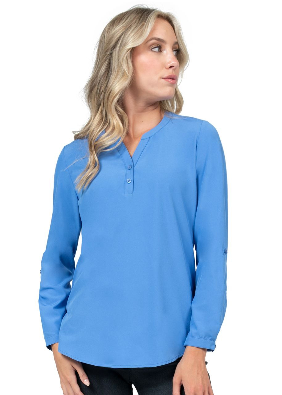 Zavate Hospital Collection Stretch Blouse with 3/4 Roll - Scrub Hub KC