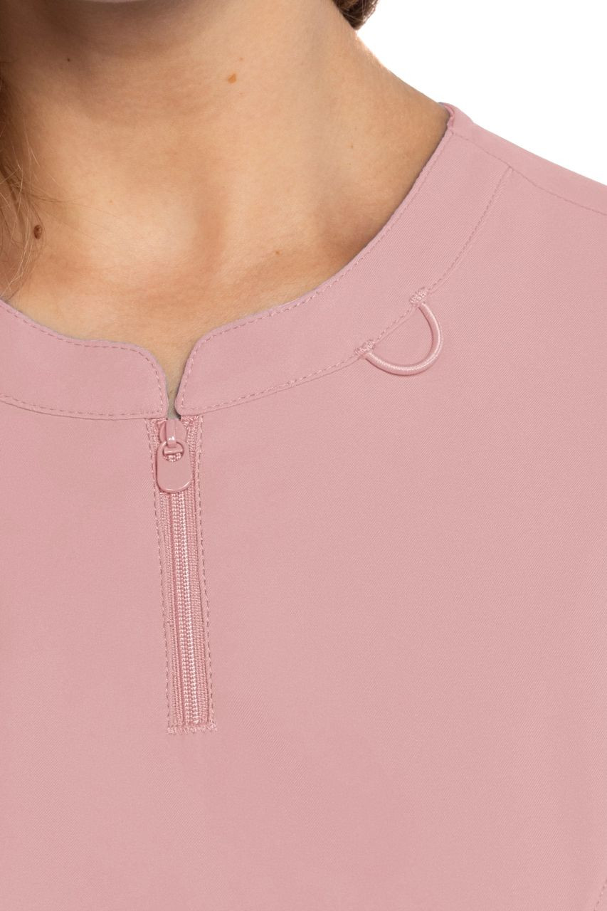 Med Couture Insight Zip Front Henley Top - Scrub Hub KC