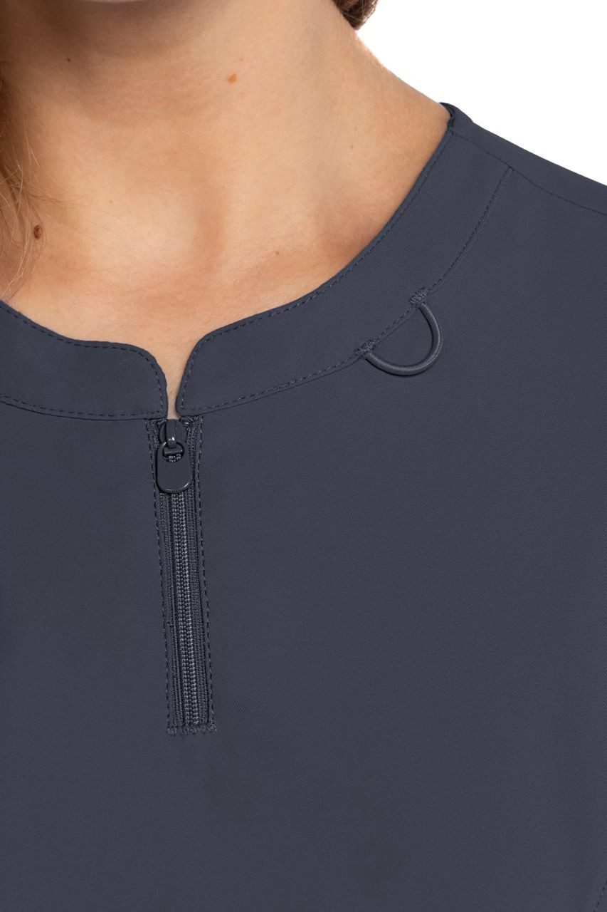 Med Couture Insight Zip Front Henley Top - Scrub Hub KC