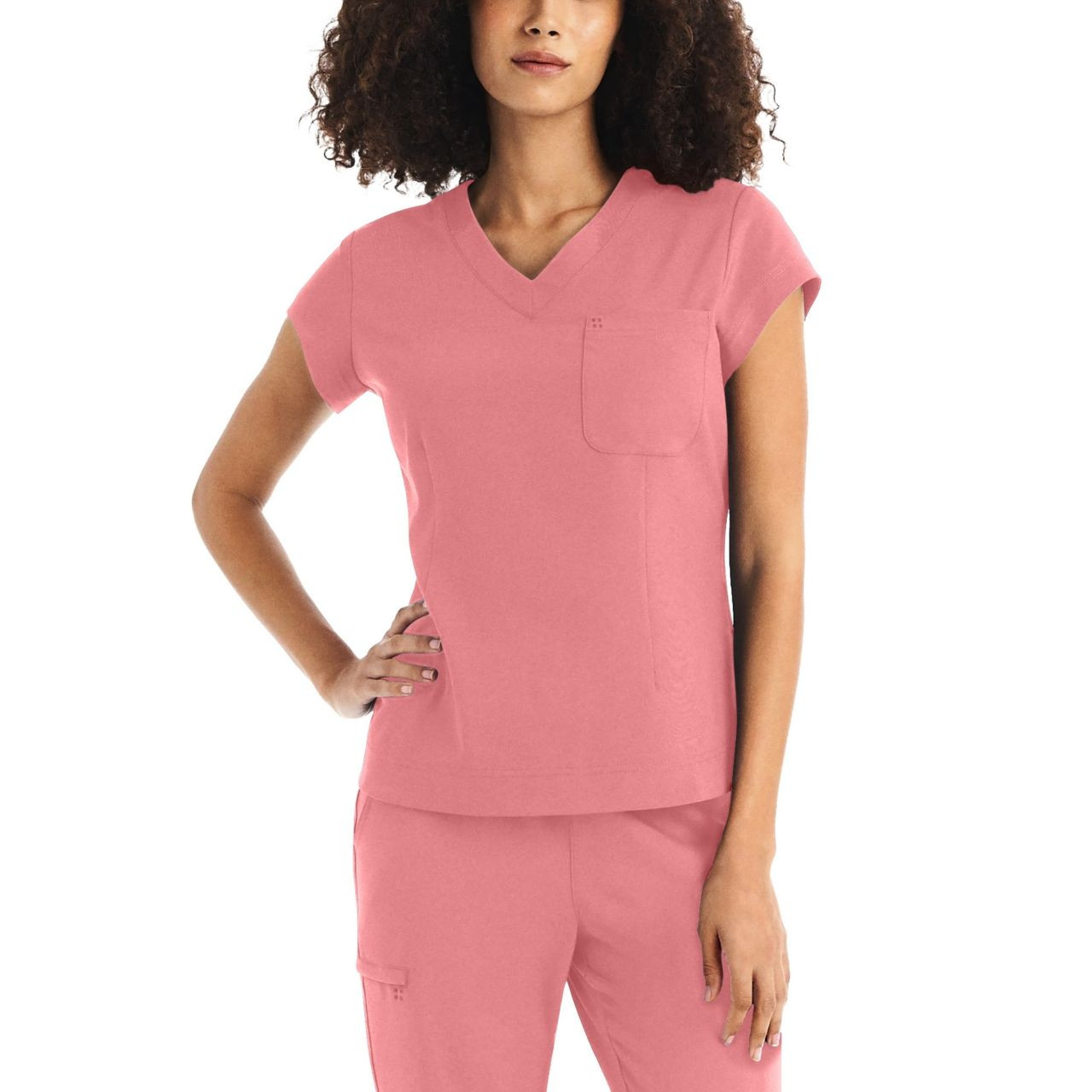 9090 ピンク Vネック ユニフォーム ピンク の 制服