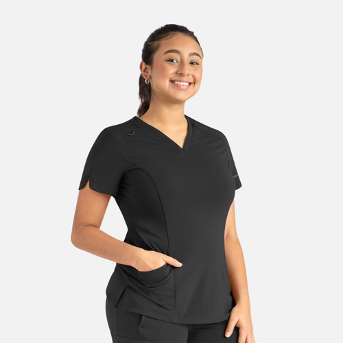 Focus Curved V-Neck Top - Scrub Hub KC
