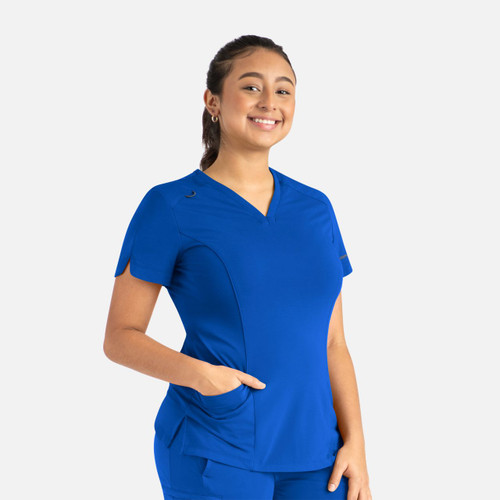 Focus Curved V-Neck Top - Scrub Hub KC