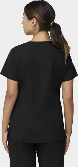 COLOR|BLK|Tempo Womens VNeck Black Top Style # T101