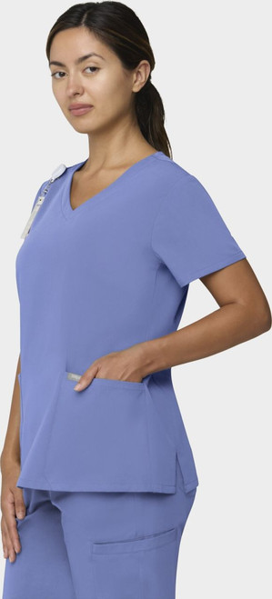 COLOR|CBL|Tempo Womens VNeck Top Ceil Blue Top Style # T101