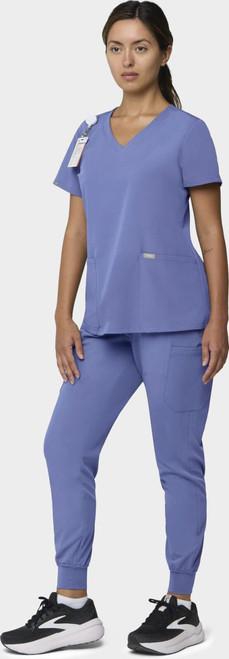COLOR|CBL|Tempo Womens Outfit Ceil Blue VNeck Style # T101