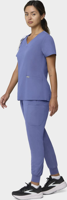 COLOR|CBL|Tempo Womens Outfit Ceil Blue VNeck Style # T101