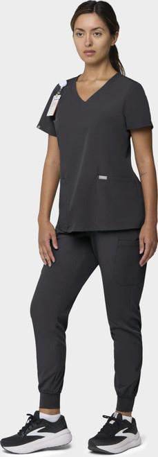 COLOR|PWT|Tempo Womens Outfit Pewter VNeck Style # T101