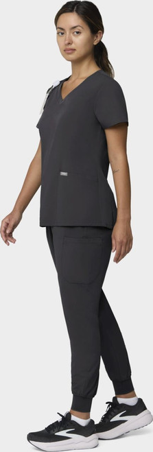 COLOR|PWT|Tempo Womens Outfit Pewter VNeck Style # T101