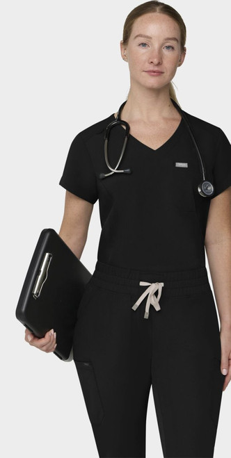 COLOR|BLK|Tempo Womens Tuck Black Top Style # T102